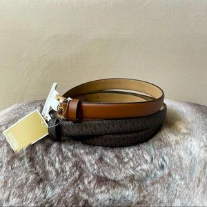NWT|Michael Kors Women’s Skinny Belt, Set of 2 (M)